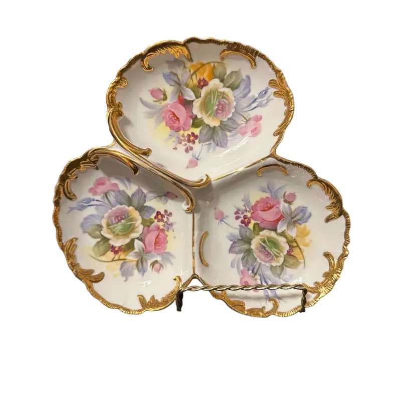 028 3 Section Divided Porcelain Serving Dish