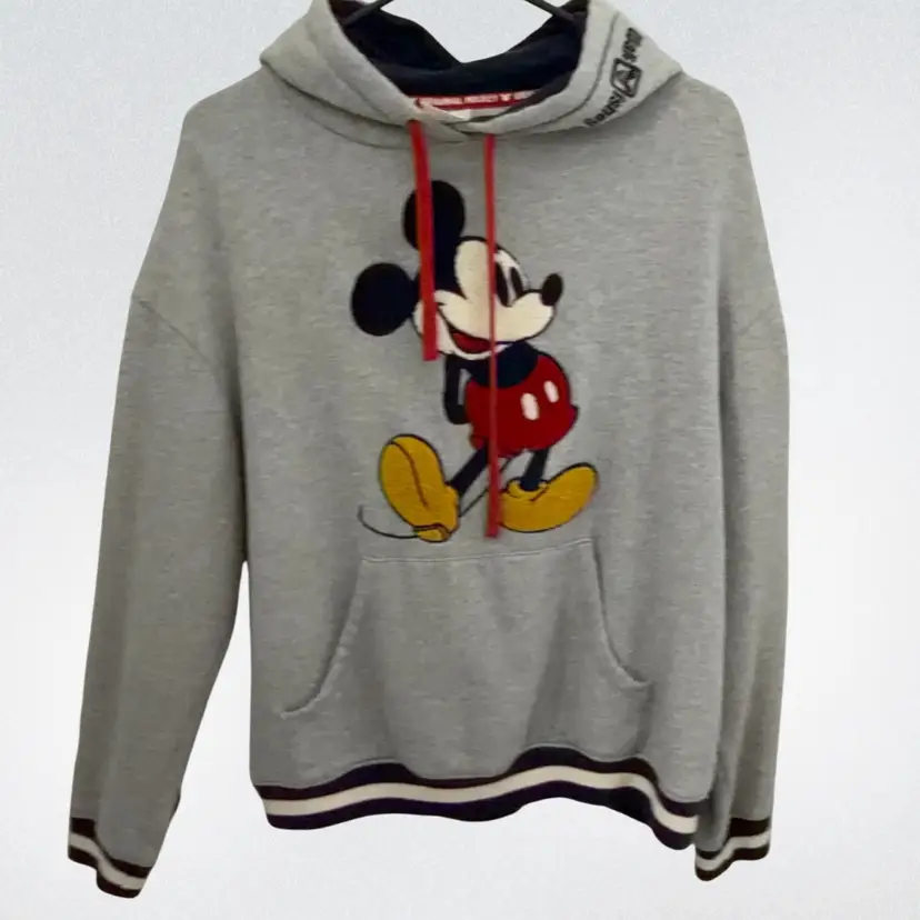 Disney Vintage Chenille Embroidered Mickey Mouse Hoodie- Sweat Shirt- Ladies Medium