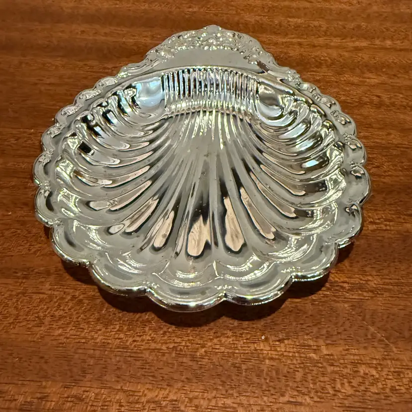 Silver-Plate Seashell Trinket Dish