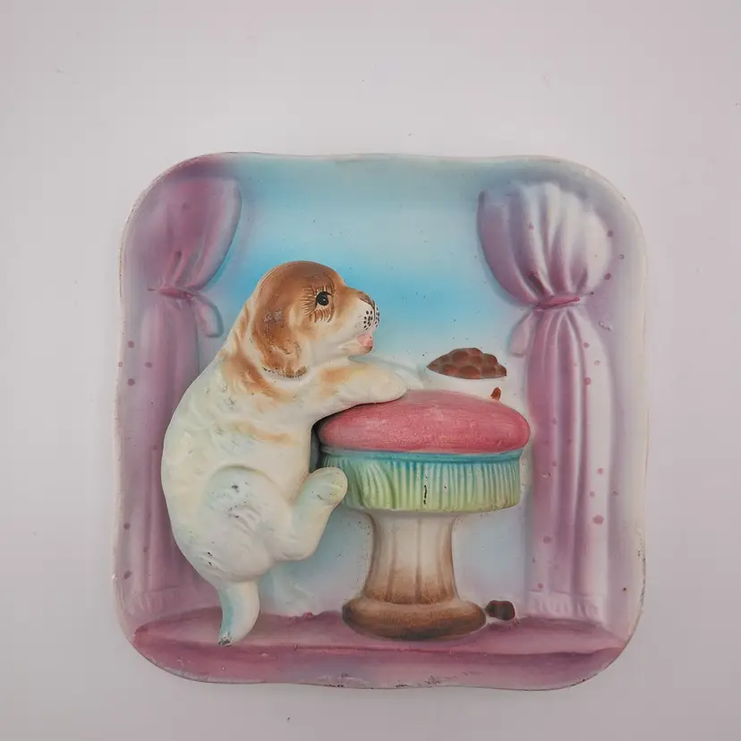Inarco porcelain puppy wall plaque