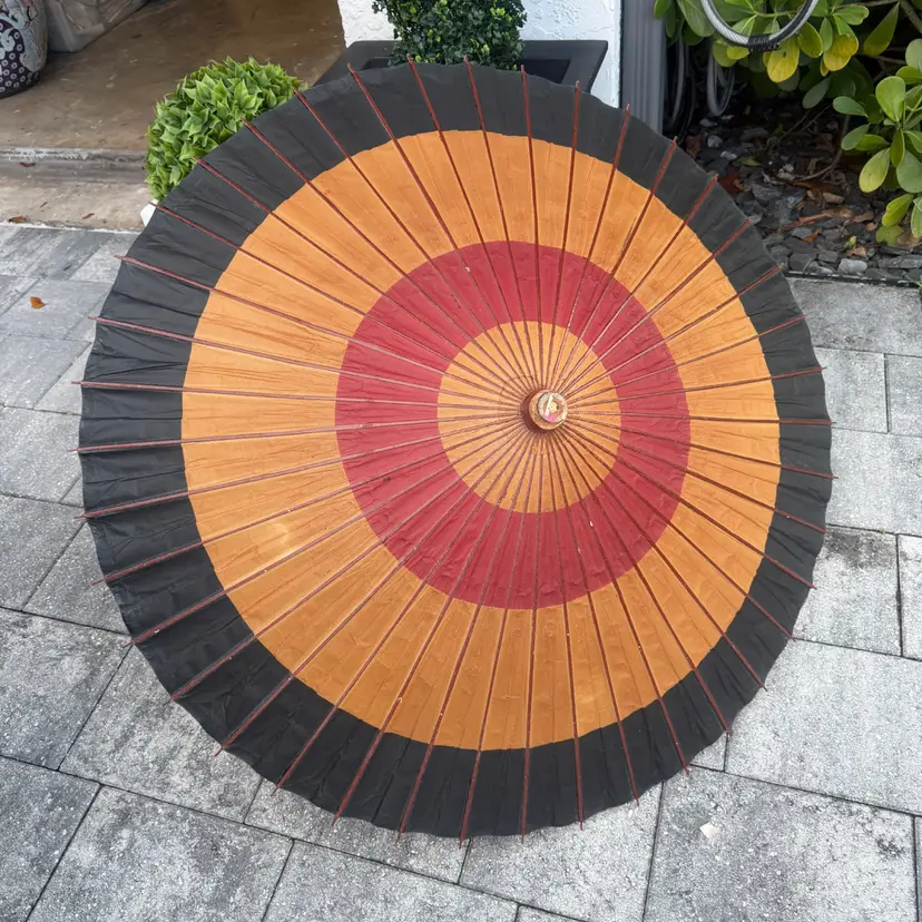 Vintage Japanese Wagasa Janomegasa Oil-Paper Umbrella Parasol | 40”