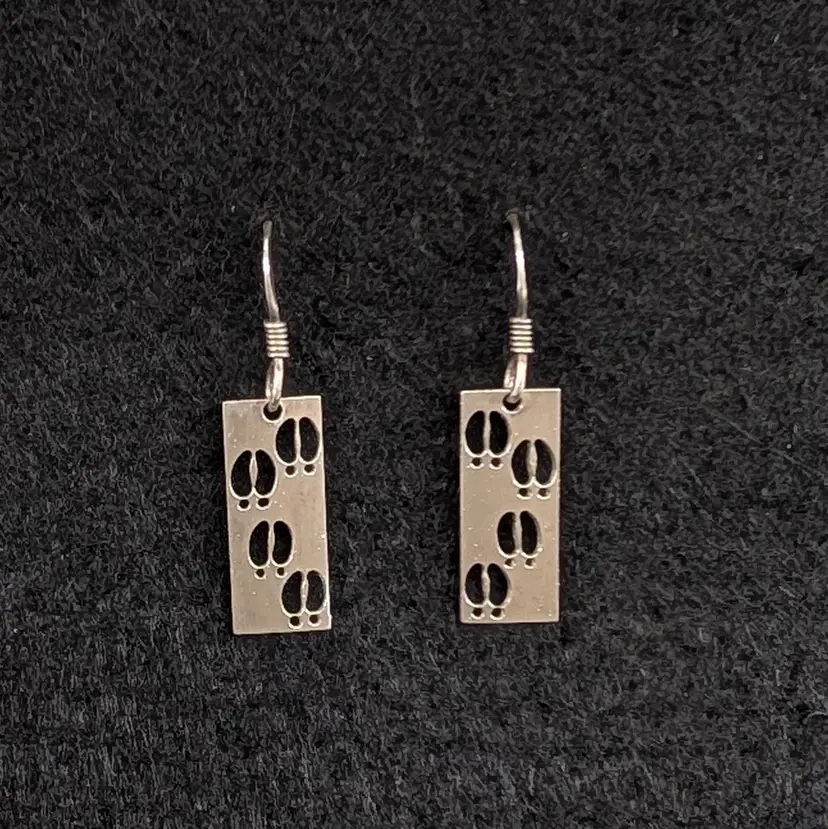 Semaki & Bird Deer Track Earrings Cut Out Animal Tracks Sterling Silver 925