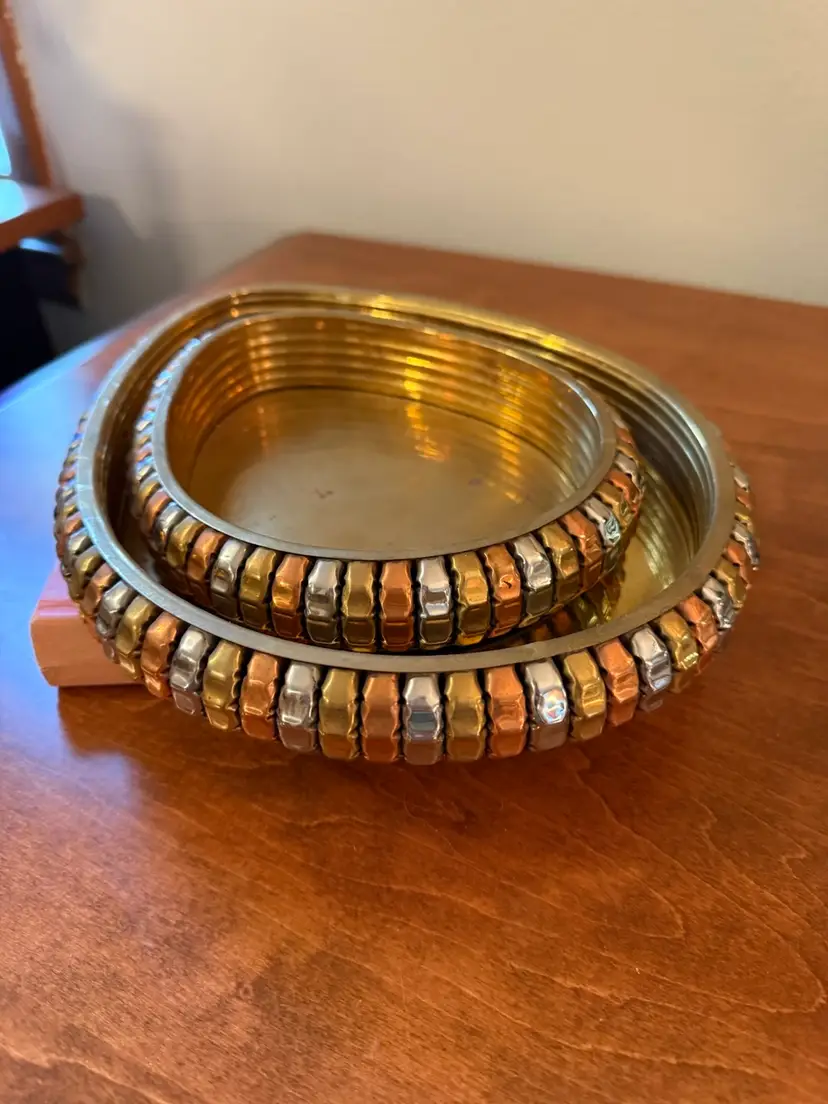 ☀️ Vintage Italian Brass Nesting Trays