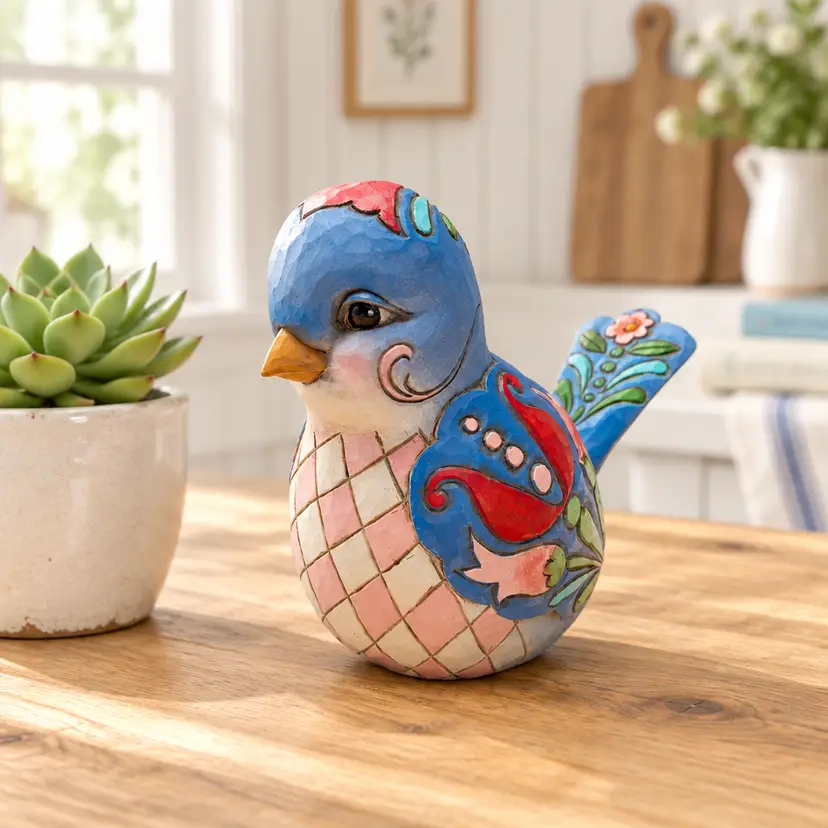 Jim Shore Blue Bird of Happiness, 4" Tall