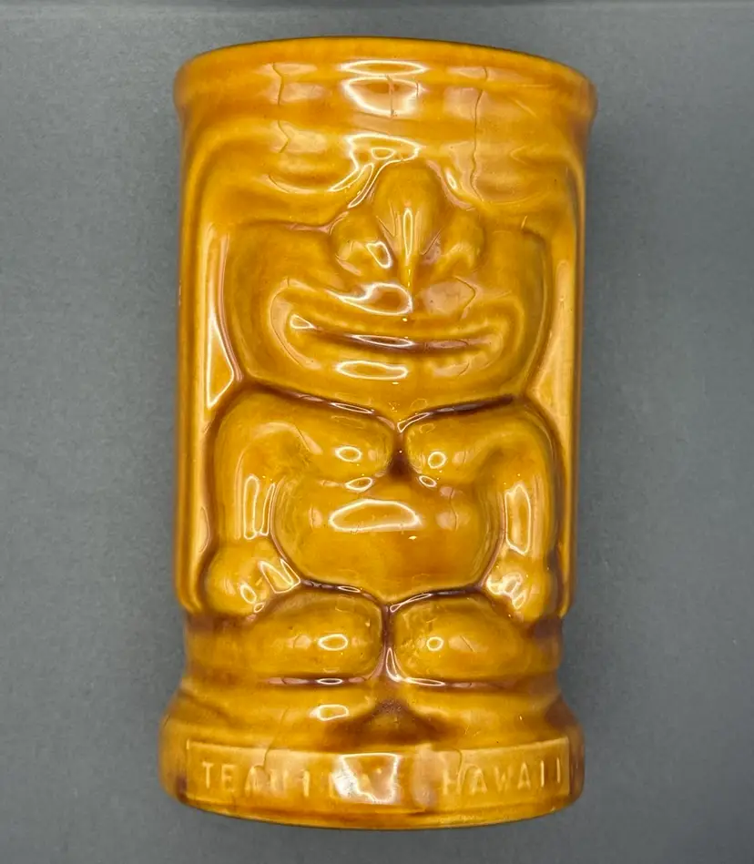 Ceramic Tiki Man Handleless Mug - Hawaii 5”