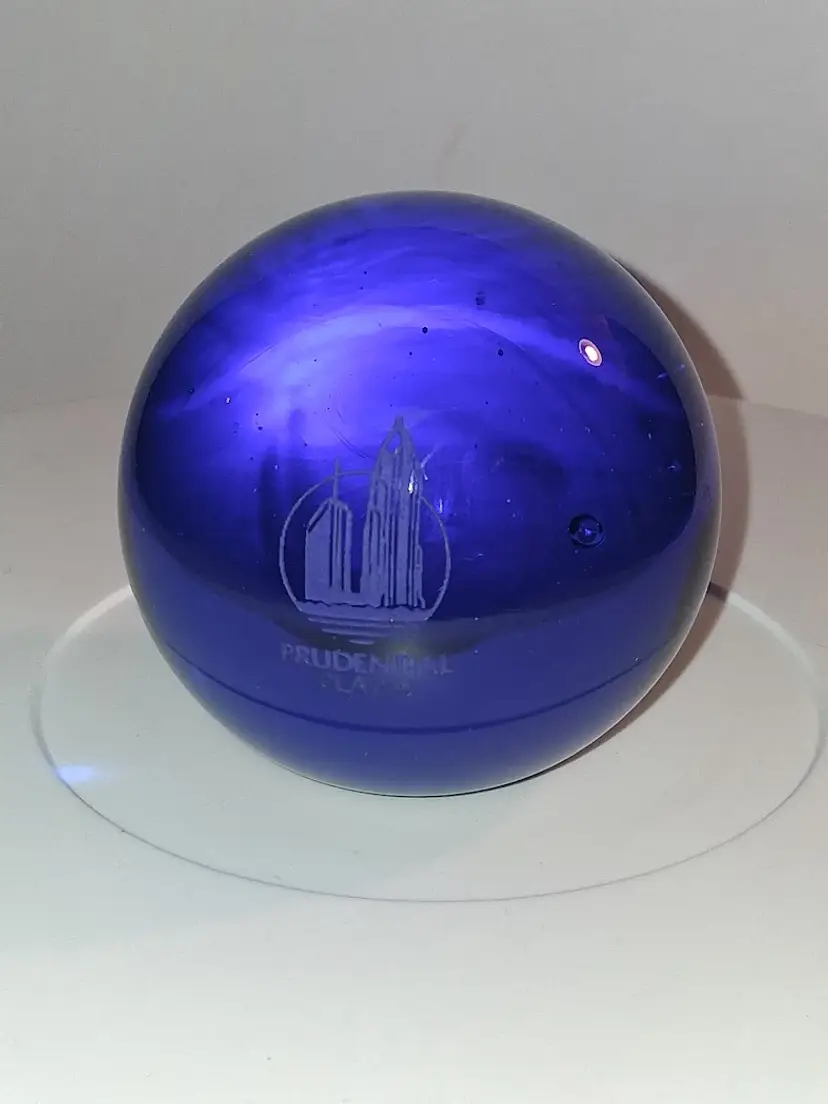 Cobalt Blue 'Prudential Plaza' (Chicago) Paperweight