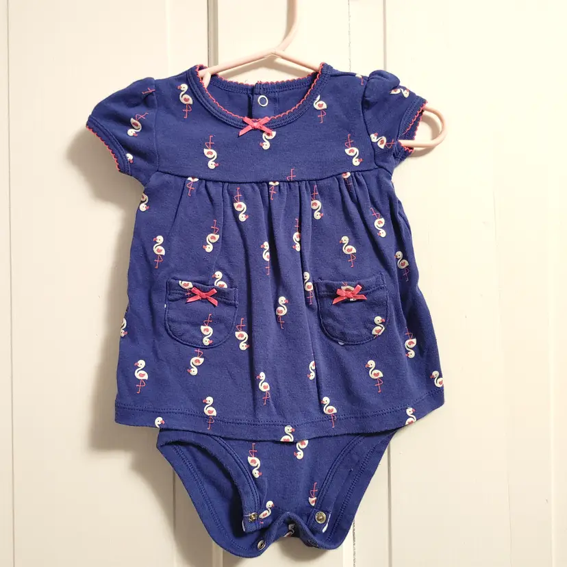 Kids- Brand: Carter's- Just One You. Size 6 Months. Flamingo onesie. Material- 100% cotton. No callouts.