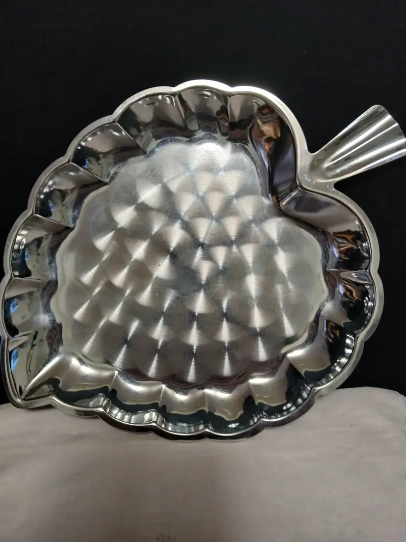 Vintage Aluminum Leaf-Shaped Serving Tray