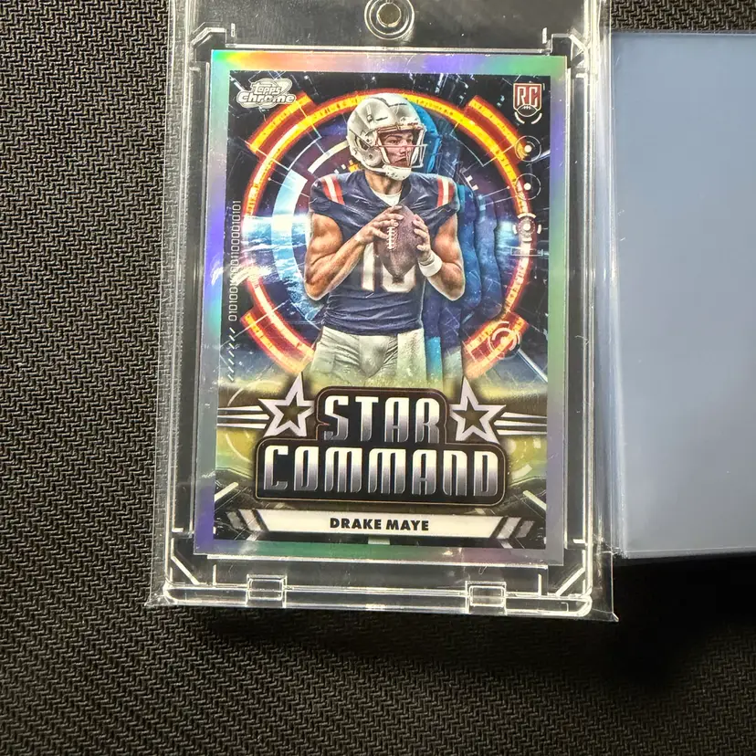 2024 Topps Chrome Cosmic Drake Maye Star Command RC + Mag & Bag