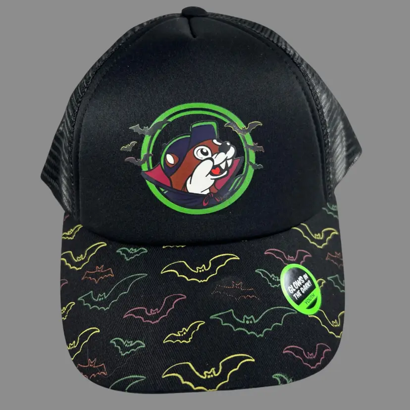 Buc-ee’s New Youth Glow-in-the-Dark Vampire Beaver Halloween Trucker Hat