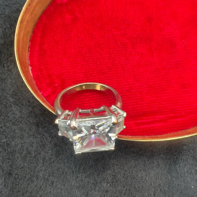 Big Sparkler Cocktail Ring Sz 6.75