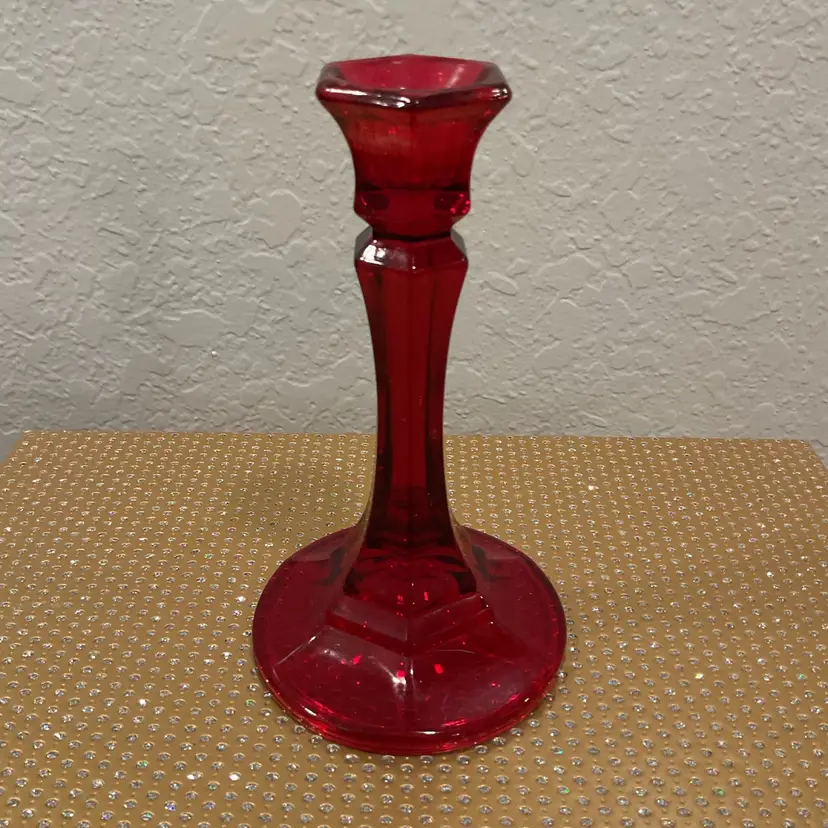 🎉Indiana Glass Ruby Red Candlestick Holder