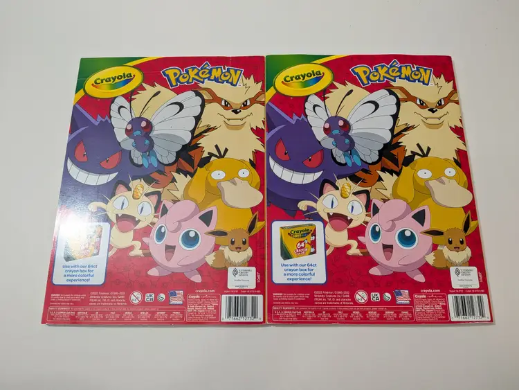 2 Crayola Pokemon Coloring Books - 96 pages, 1 sticker sheet (New)