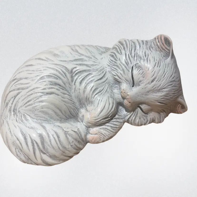 Sleepy Persian Ceramic Cat
