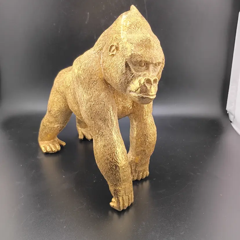Gold tone gorilla figurine