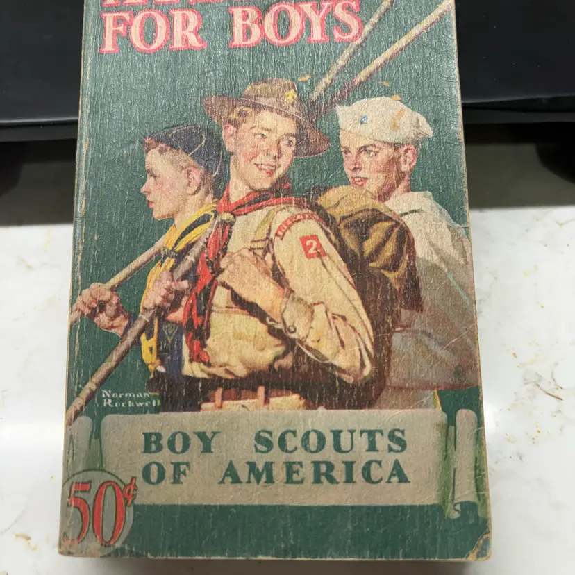 1945 Boy Scout Handbook 38th Printing Norman Rockwell 50c US Bike Tires Ad