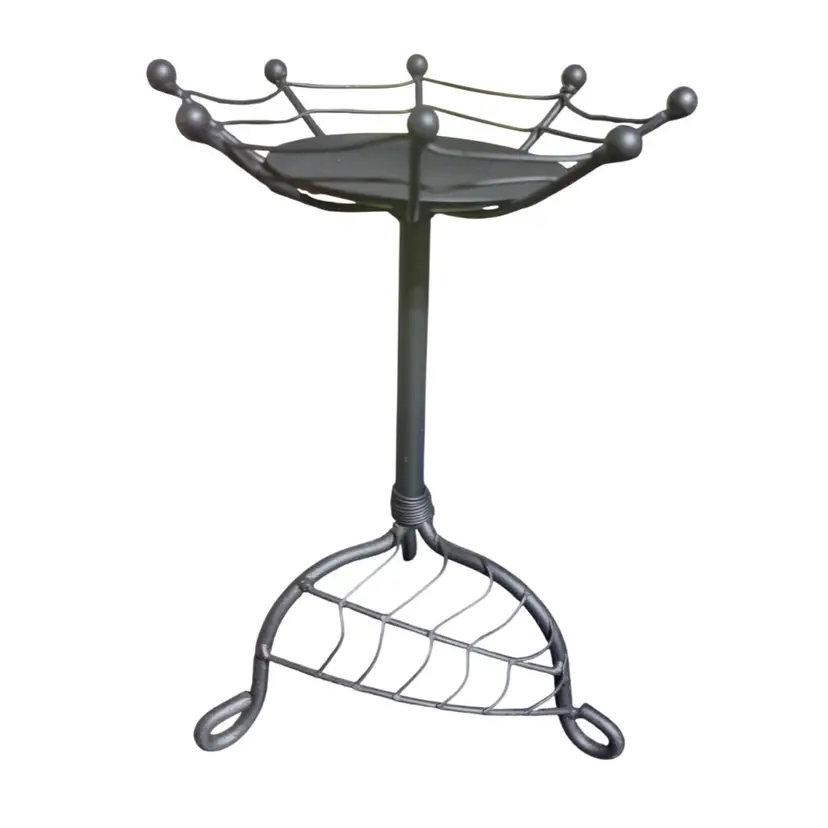 Black Metal Spider Web Candle Holder