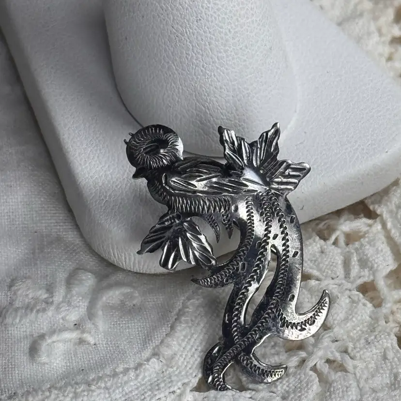 Vintage Sterling Silver Bird Brooch 1.5”