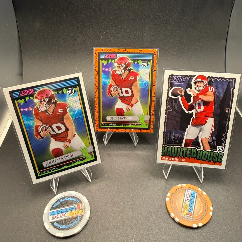 John Mateer 3-card Lot 2026 Score-a-Treat Oklahoma Sooners