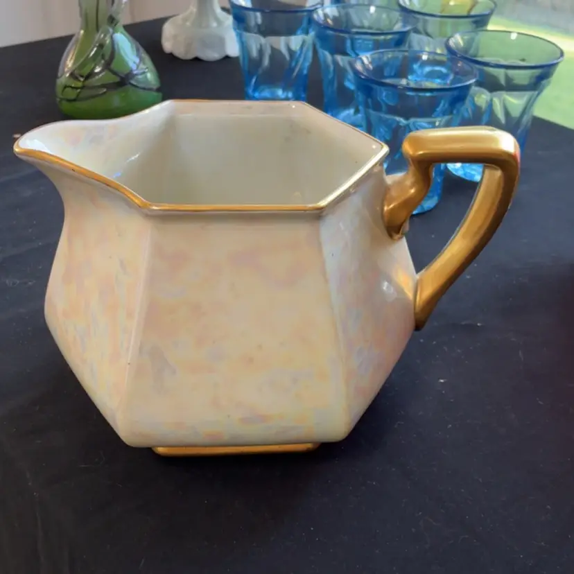 Iridescent Pearlized Juice Pitcher Gilded