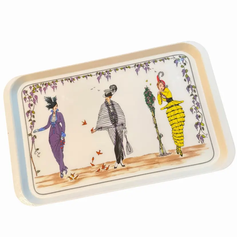 Vintage Villeroy & Boch Melamine Serving Tray Art Deco 1900s Women Italy 12x19