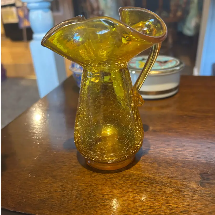 Amber Crackle Pitcher