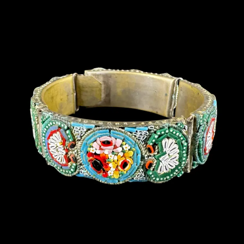 Vintage Italian Micro Mosaic Link Bracelet