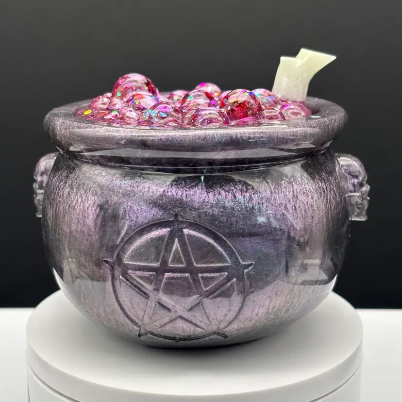 Large Pickled Onion Cauldron Trinket Box Tea Light Candle Holder *GLOWS* - Made by Me