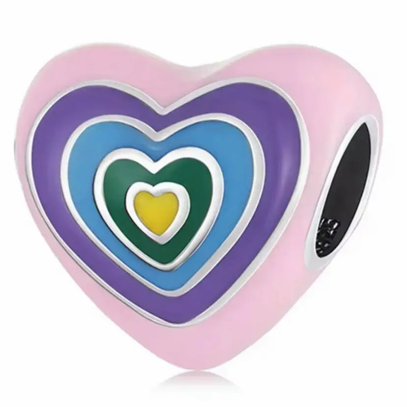 Multi Color Heart European Charm - Collectible Limited Edition