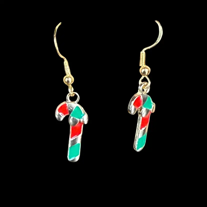 Candy Cane Earrings 925 Ear Wire
