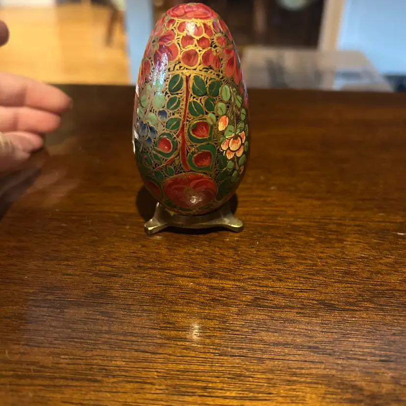 Hand Painted Egg With Stand