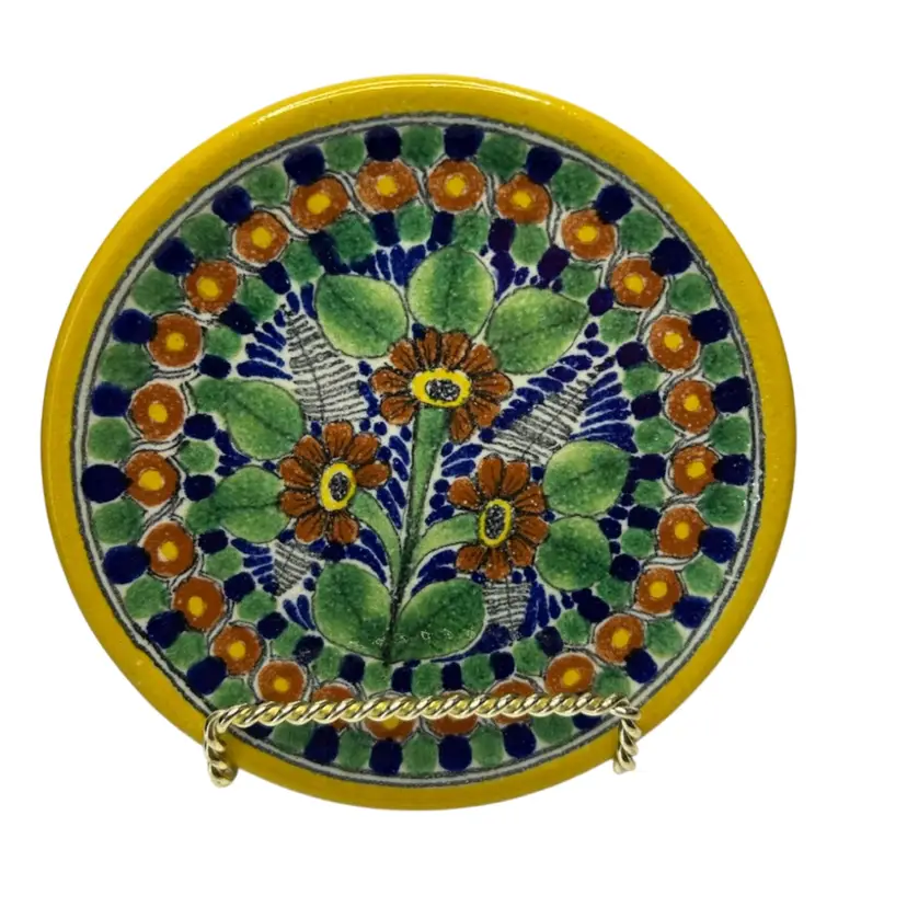 Talavera Ramos Corona Handcrafted Mexican Folk Art Pottery 5 3/4” Diameter