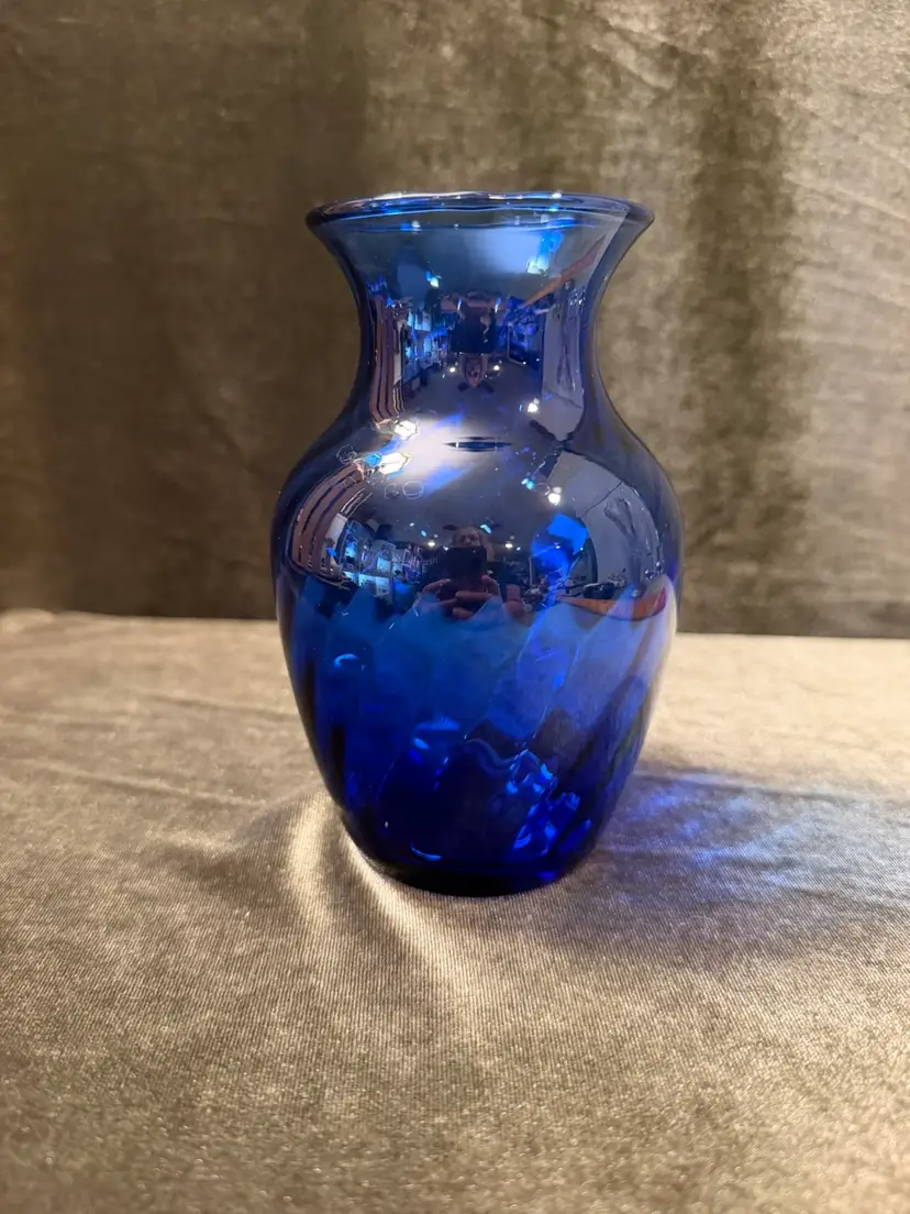 5.5” Tall Cobalt Blue Swirl Vase