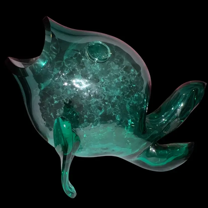 Vintage Blenko Nile Green Art Glass Guppy # 5433 *Rare Color