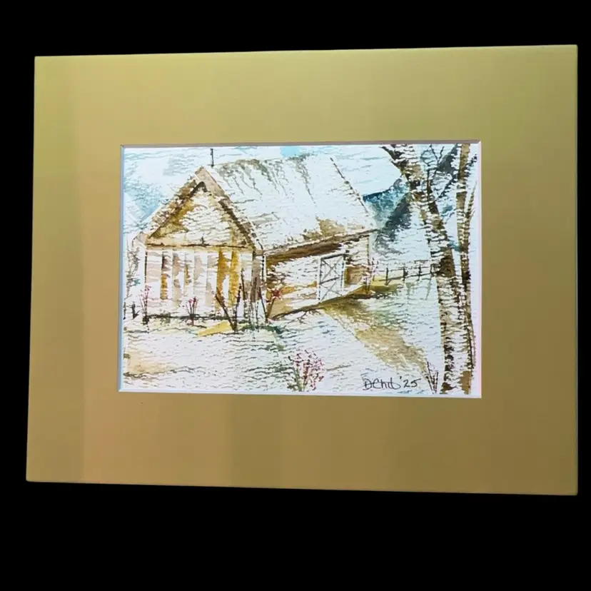 “My Barn” Watercolor Original 5”x7” Matted To 8”x10”