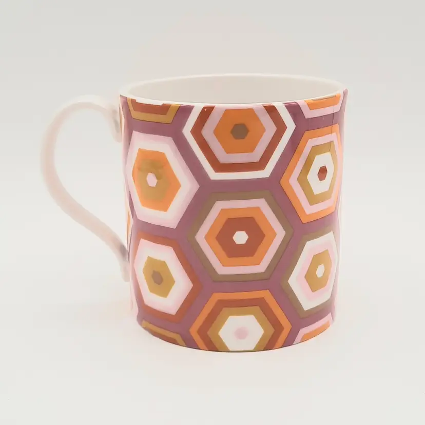 Jonathan Adler Geometric Orange Purple Mug