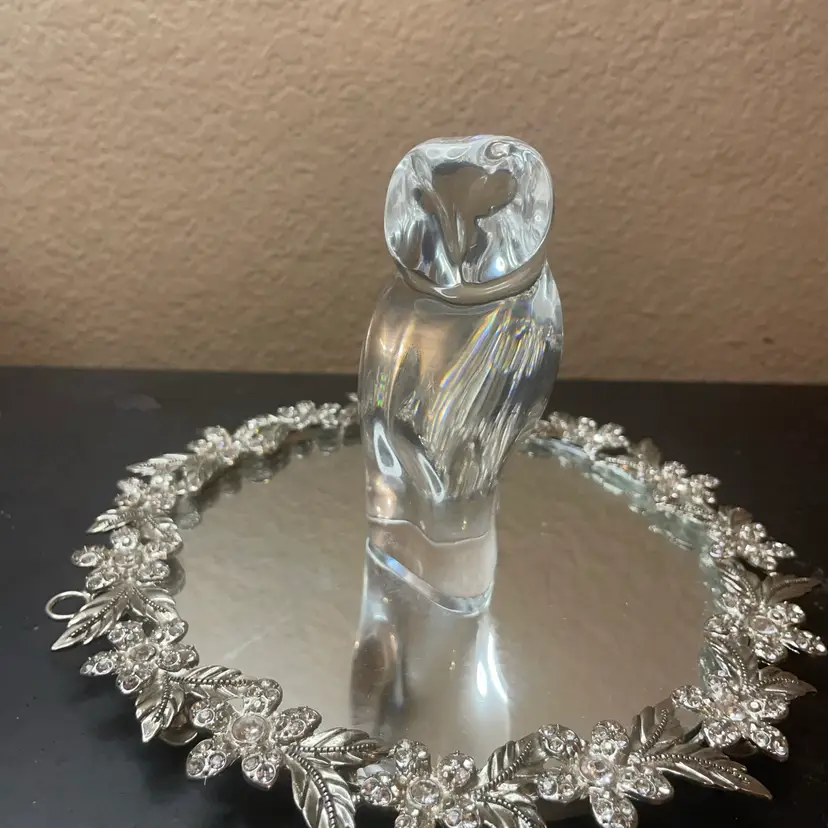 Stunning Baccarat France 5” Owl Crystal Figurine