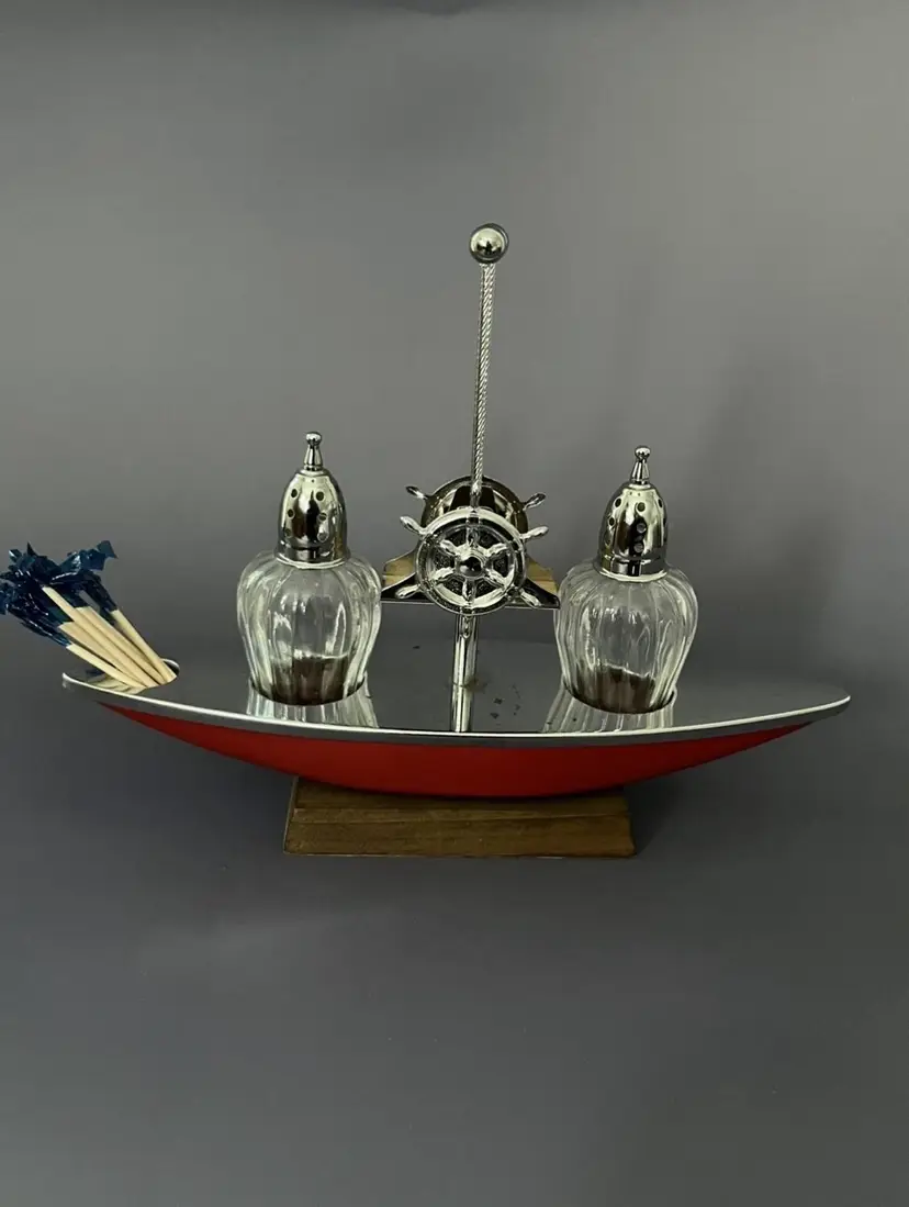 Vintage Lucky Gold Terada Ware Nautical Boat Salt & Pepper Set – Tokyo Japan