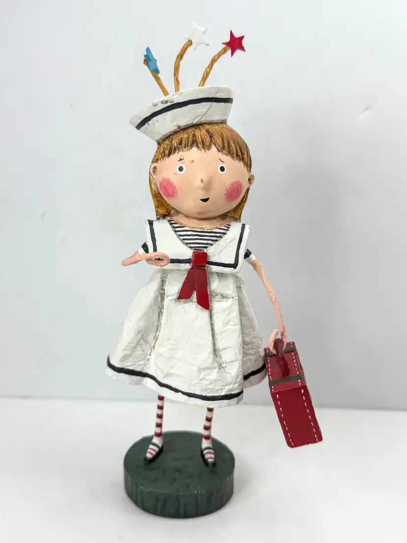 Lori Mitchell Bon Voyage Sailor Girl Americana Travel Figurine Vintage A1308