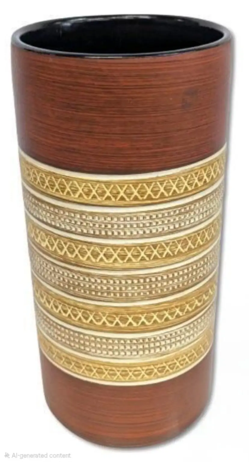 Vintage Dumler Breiden Keramik Vase 120-30, 11.75" - Fine Shallow Crack On Inside (Does Not Reach Outside)