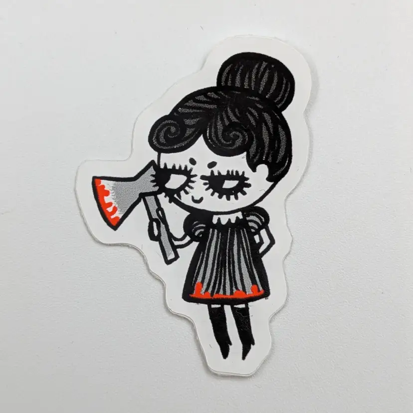 Lizzie Borden Vinyl Sticker Roller Derby Mascot