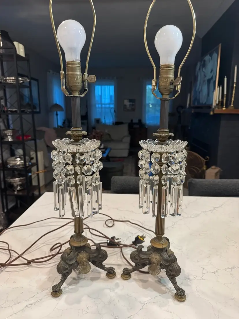 Antique Bronze lamps, Circa 1890.