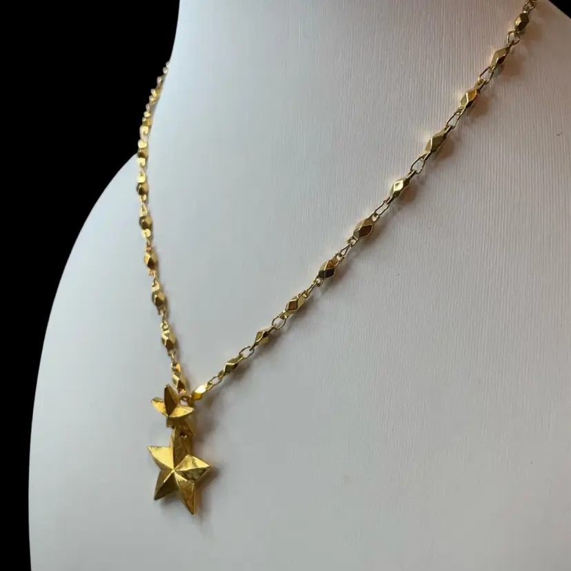 21 Anne Klein Stars 15” To 16.5” Goldtone Necklace
