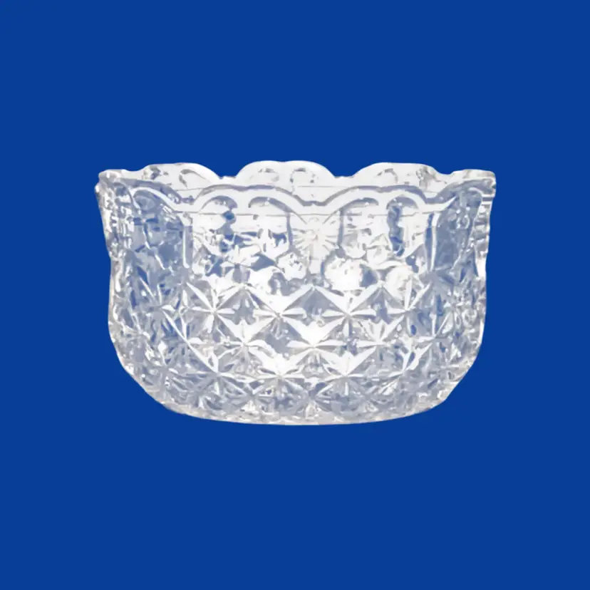 #173- Crystal Trinket Dish Bowl Butterfly Bug and Starburst Pattern By Hofbauer West Germany 1985Byrde/Papillon Line