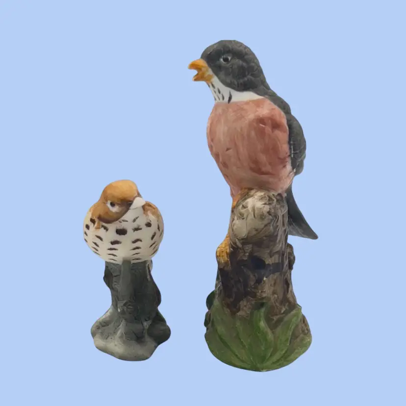 #272- Robin & Finch Bird Figurines By Home Interiors