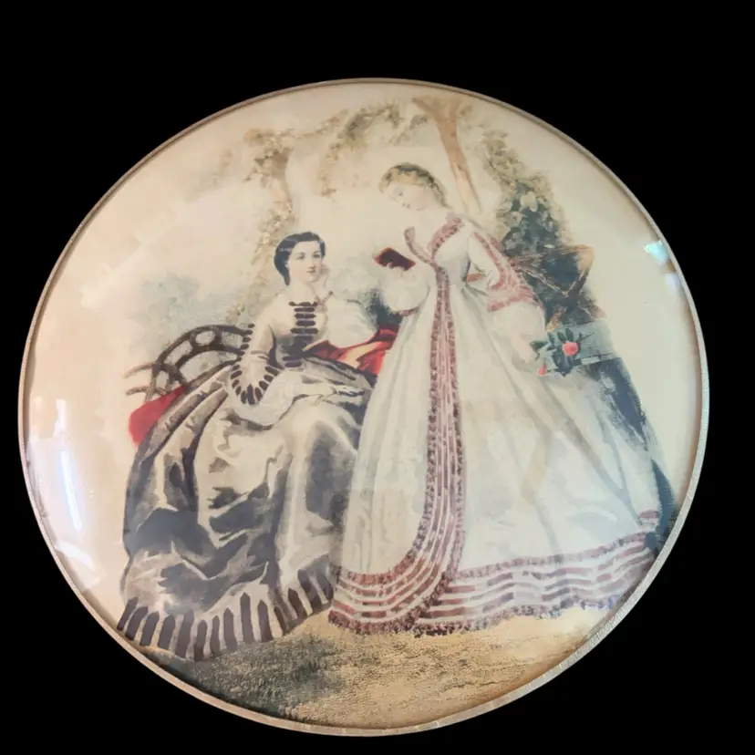 Peter Watson- La Mode - French Fashion Prints- 1930’s Convex Bubble Glass Wall Art- 9”