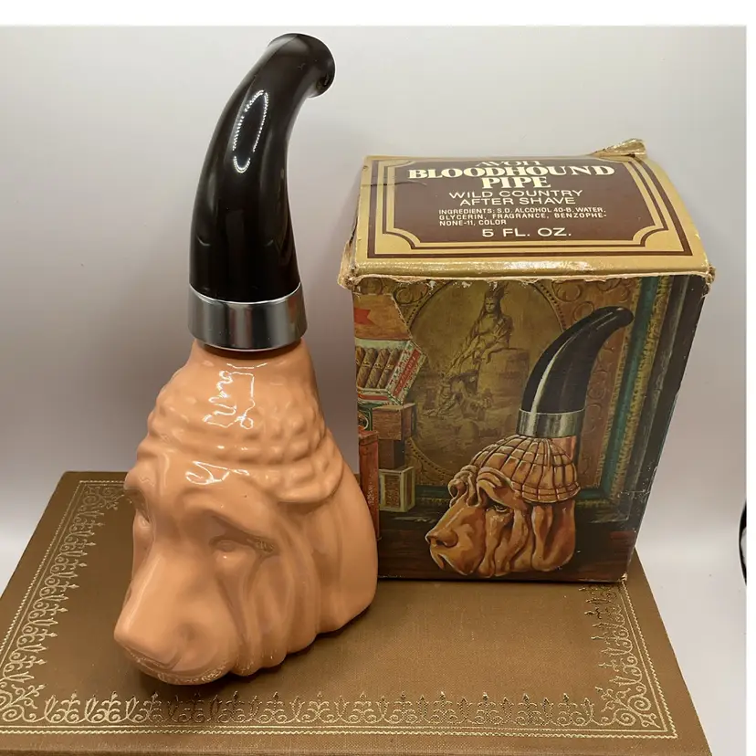 🍾 1976 Avon Bloodhound Pipe Cologne Decanter