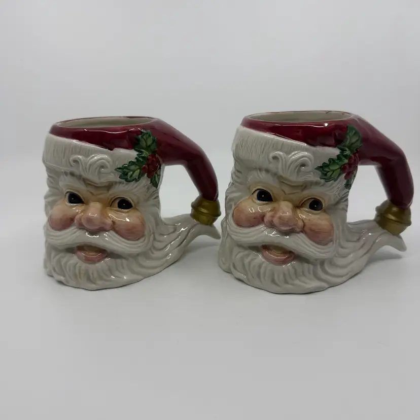 2 Vintage OMNIBUS FITZ AND FLOYD SANTA CLAUSE COFFEE MUG