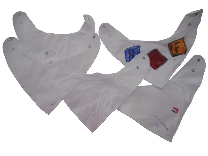 5 Maiwa Cotton Baby Bibs bandana Unisex Girls Boys Drooling Eating White cotton