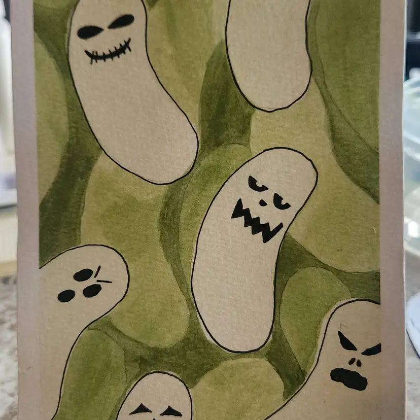 "That's a scary pickle jar!" 5x7 Watercolor
